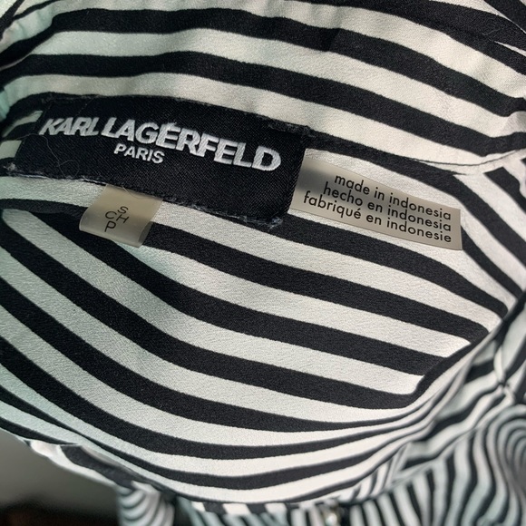Karl Lagerfeld Striped Top SZ S - Picture 9 of 11